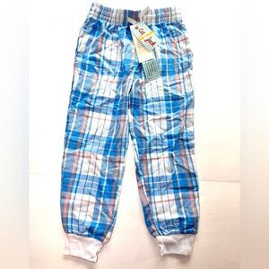 Cat & Jack Blue and White Plaid Pajama Bottoms Size XS (4/5)